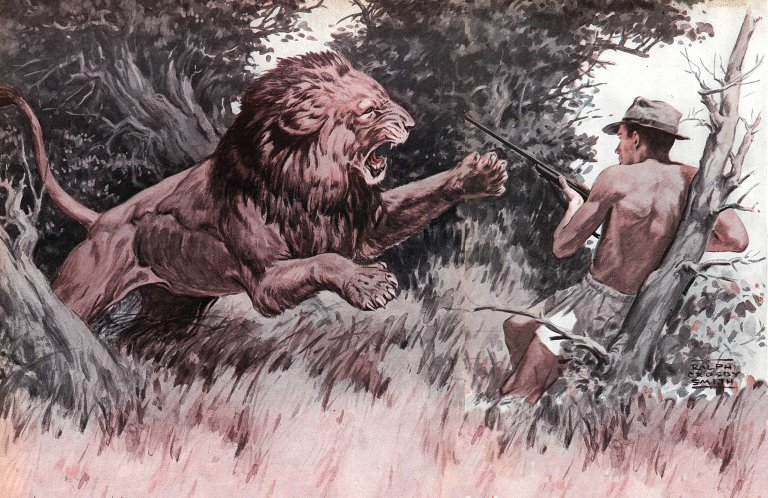 lion hunting in africa