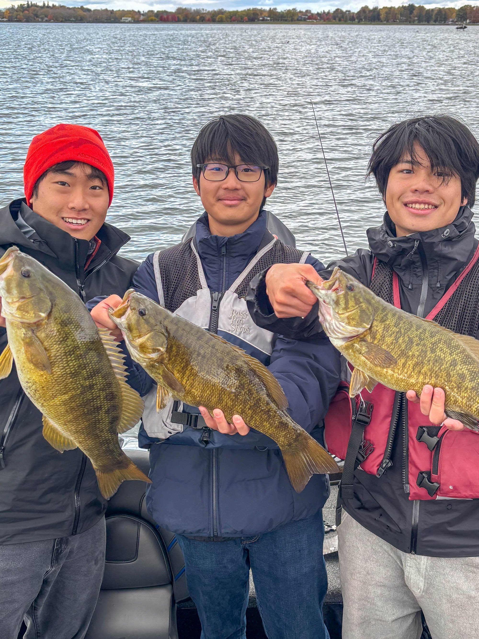 Kids at Cornell University in the physical education class on bass fishing.