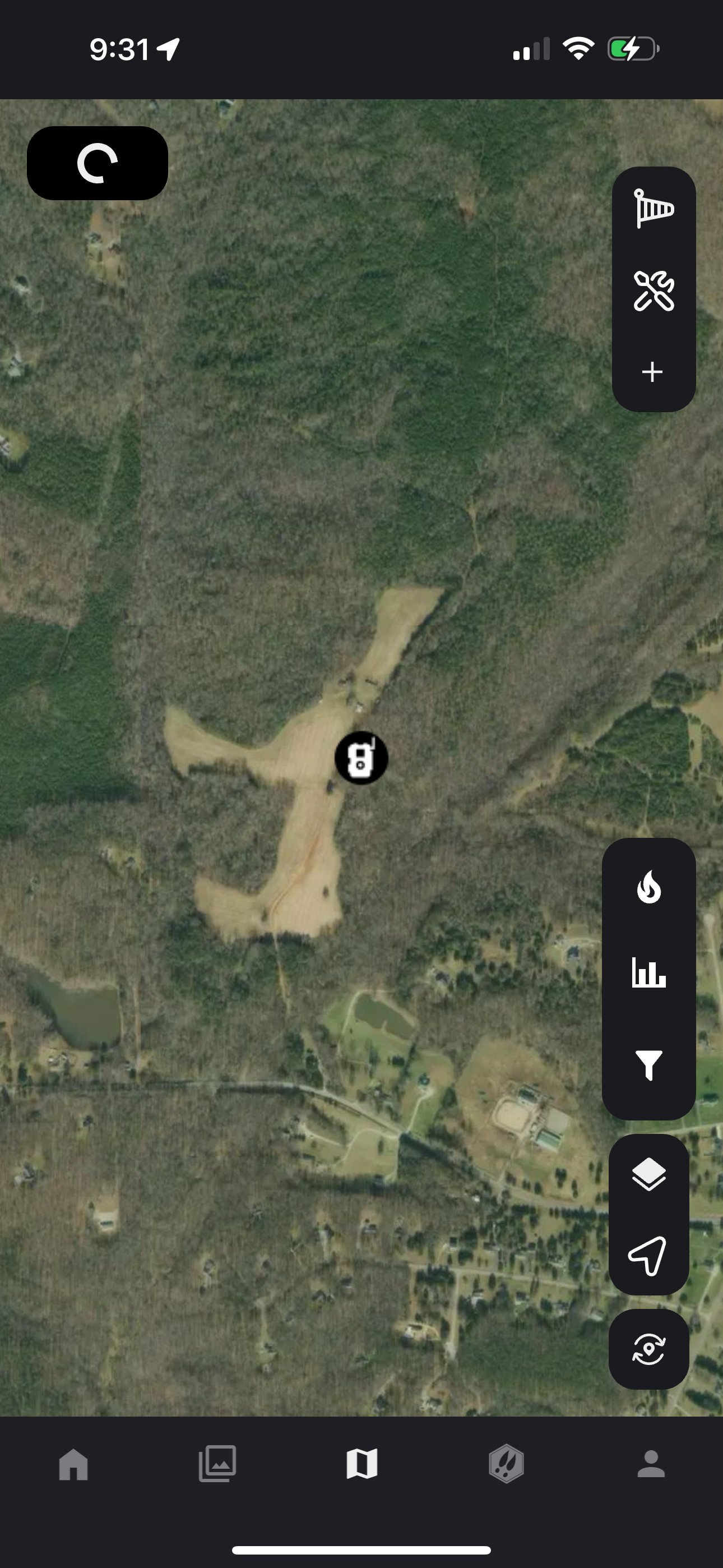 The GPS function within the app.
