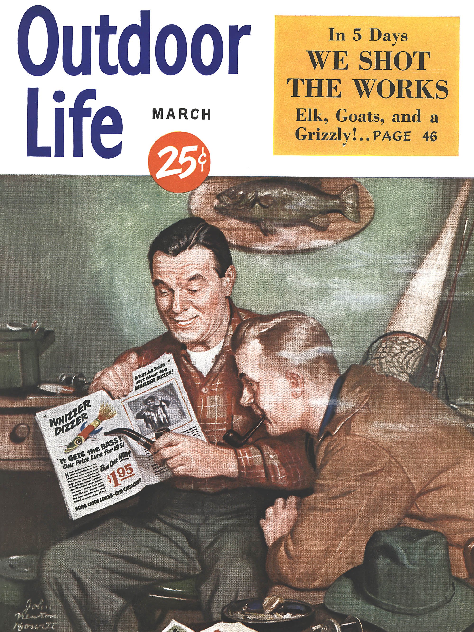 The cover of the march 1951 issue of outdoor life