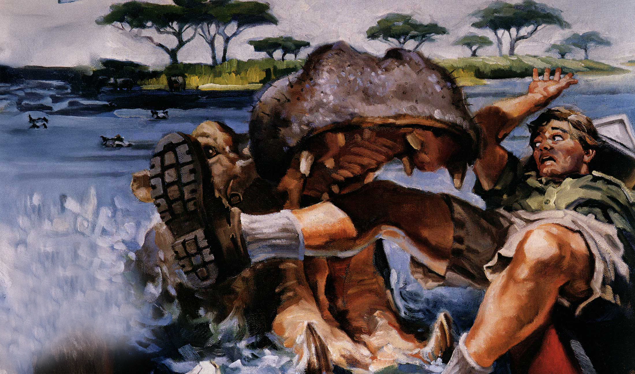 After Their Boat Was Capsized by Hippos, These Anglers Were Left