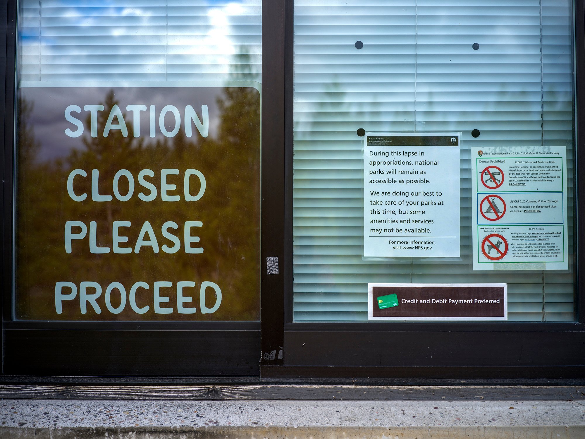 A closed ranger station at a national park.
