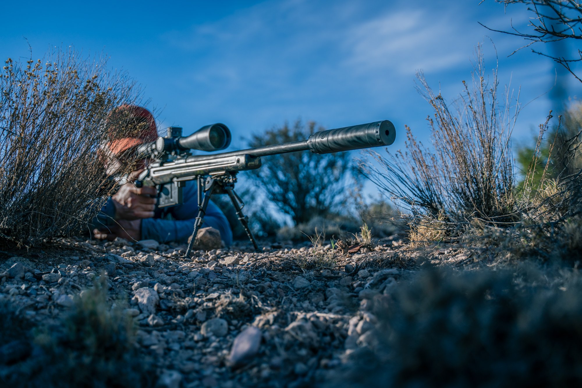 A suppressed rifle