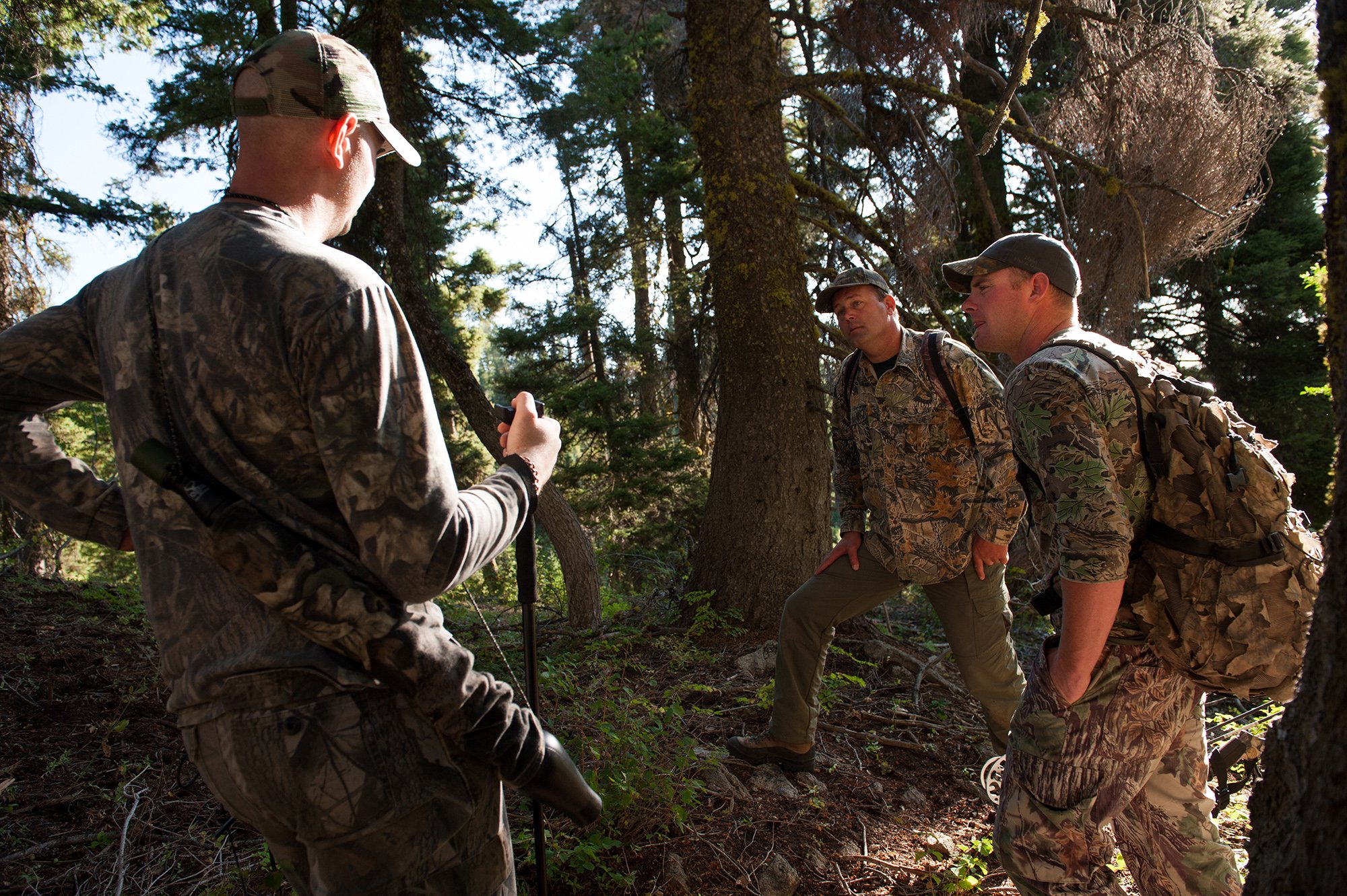 Hunters in the woods