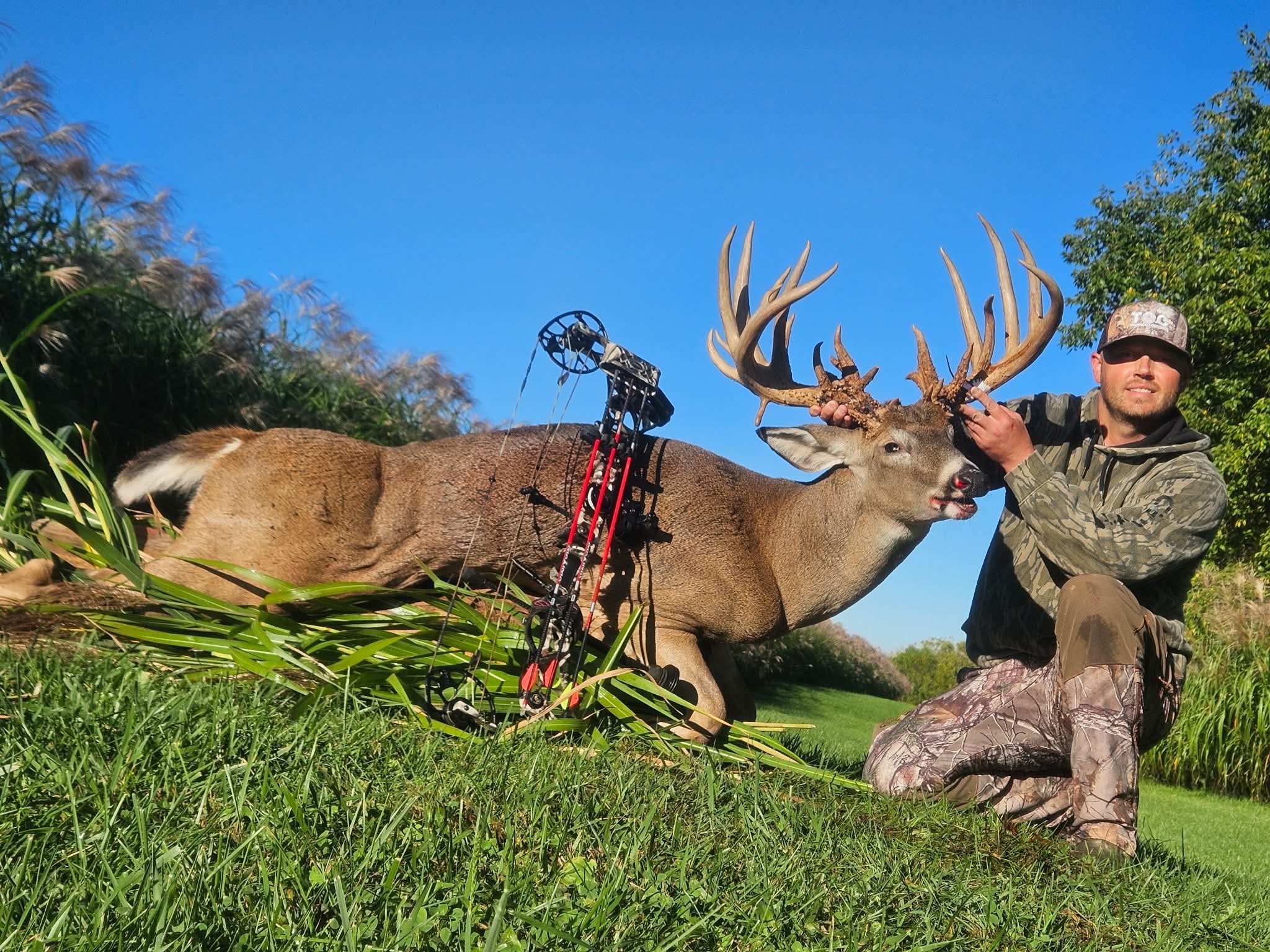A shot of a big indiana nontypical buck.